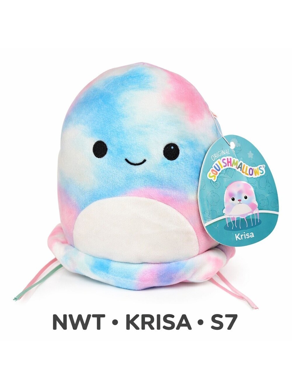 Squishmallows Original 8" Krisa the Pink And Blue Tie-Dye Jellyfish